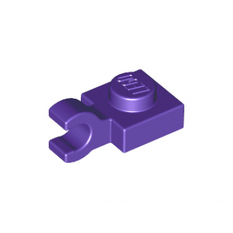 plaat 1x1 met horizontale clip dark purple